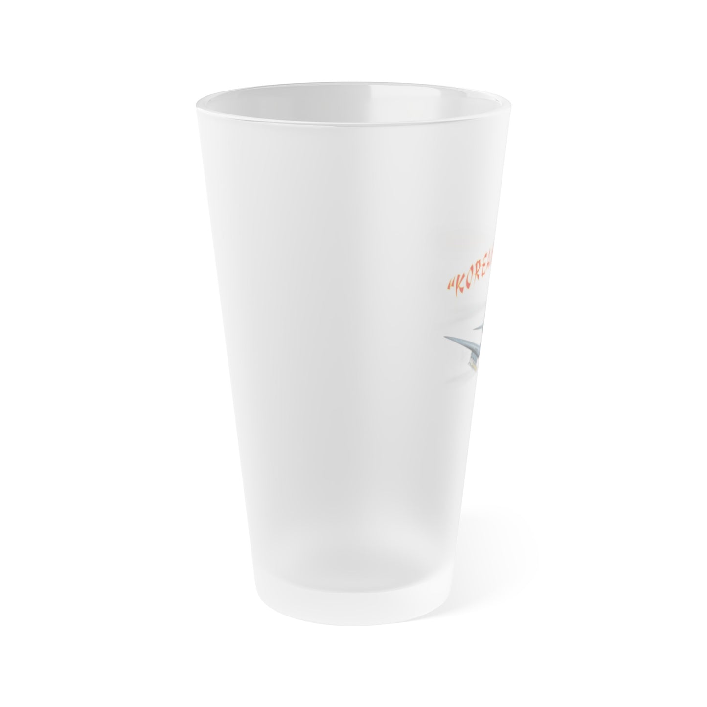 Korean War Hero F4U Corsair Frosted Pint Glass, 16oz