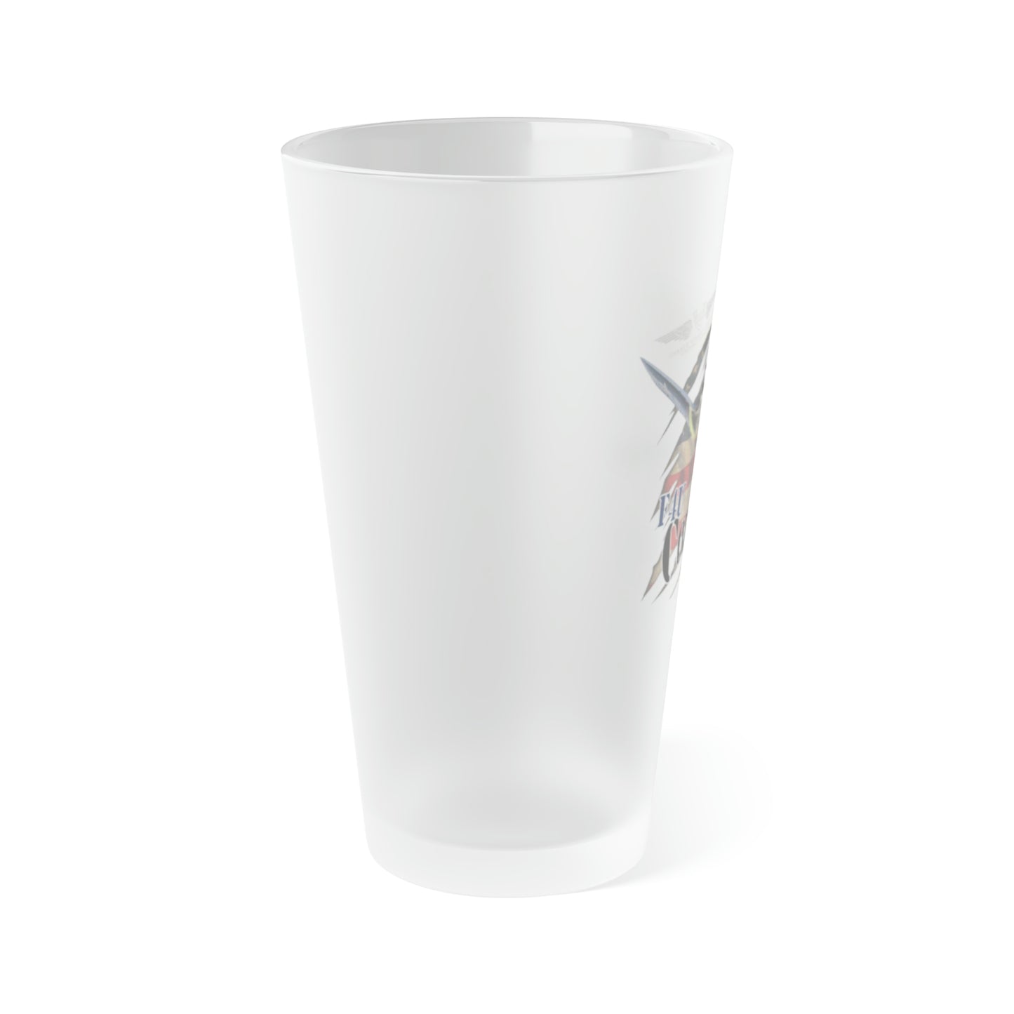 American Warbirds F4U Corsair Frosted Pint Glass, 16oz