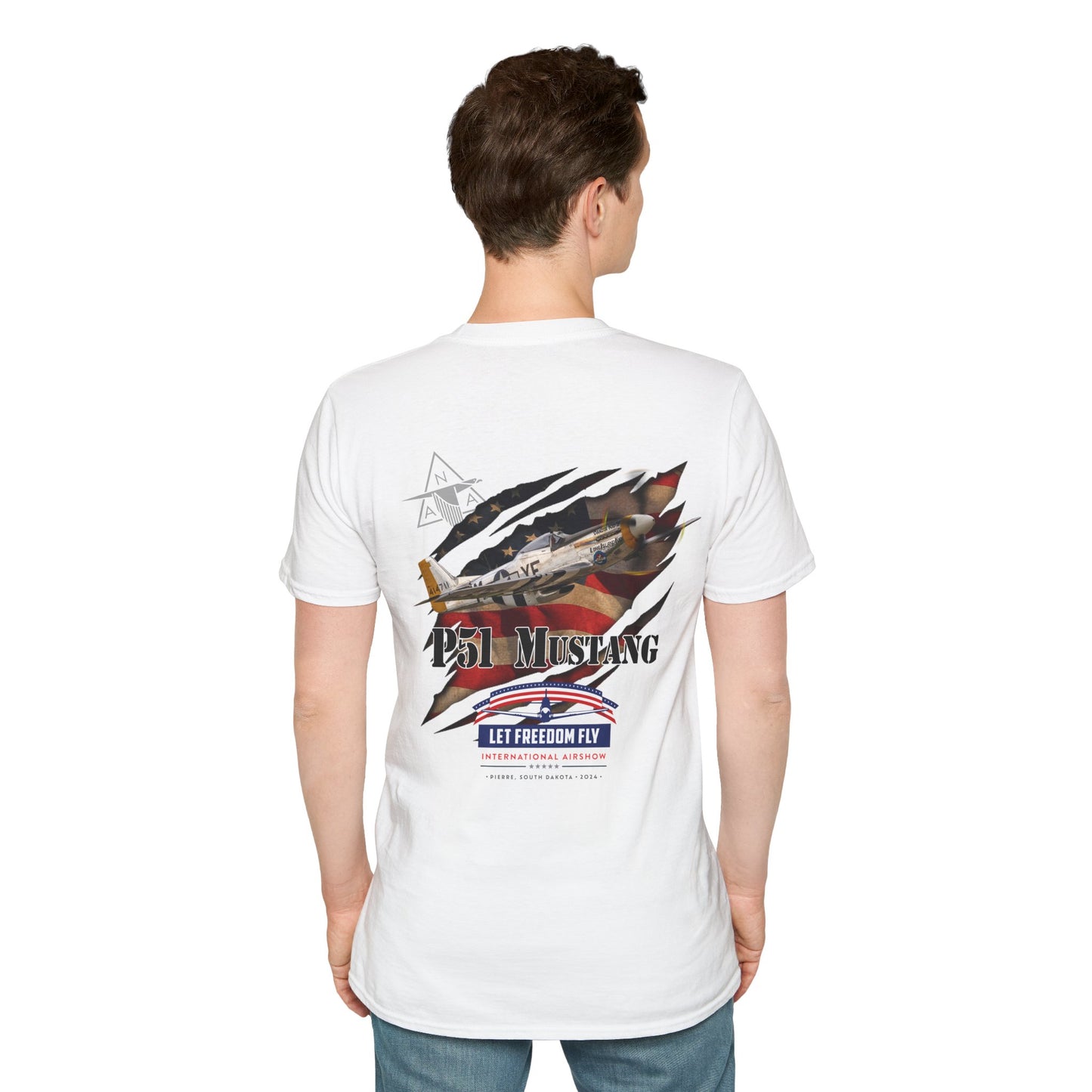Let Freedom Fly International Airshow - P51 Mustang Unisex Tri-Blend Crew Tee