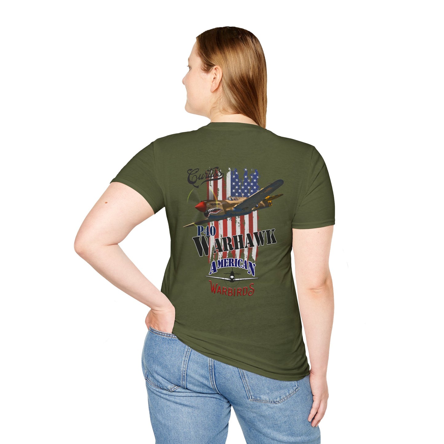 American Warbirds P-40 Warhawk Version 2 T-Shirt Unisex Softstyle T-Shirt