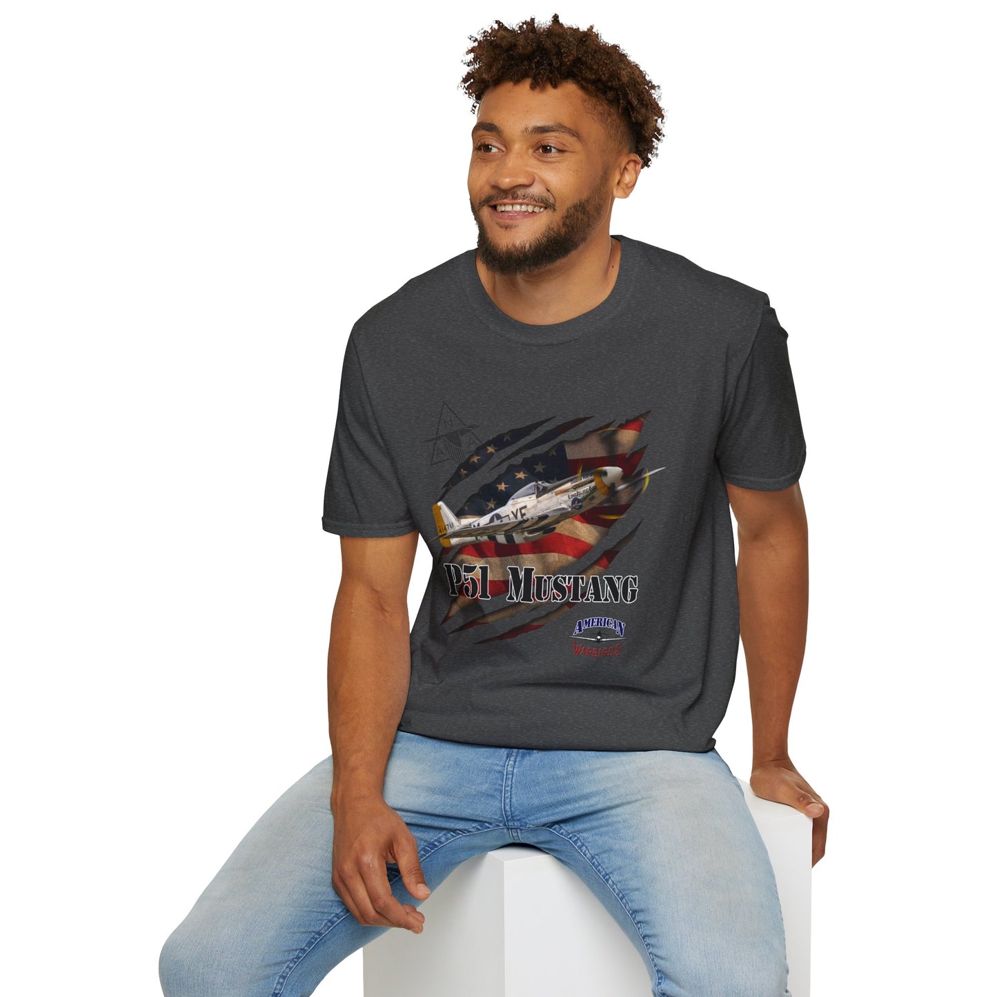American Warbirds P51 Mustang Unisex Tri-Blend Crew Tee