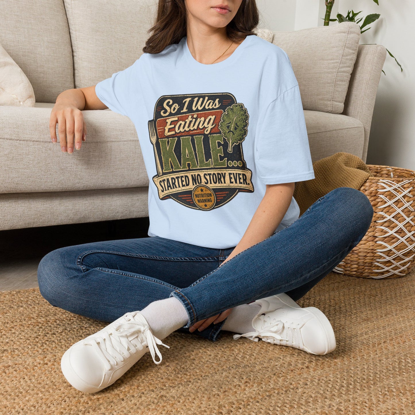 Eating Kale T-Shirt — "So I Was Eating Kale... Started No Story Ever" Vintage Veggie Tee