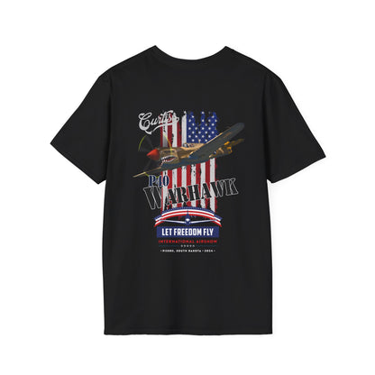 Let Freedom Fly P-40 Warhawk Version 2 T-Shirt Unisex Softstyle T-Shirt