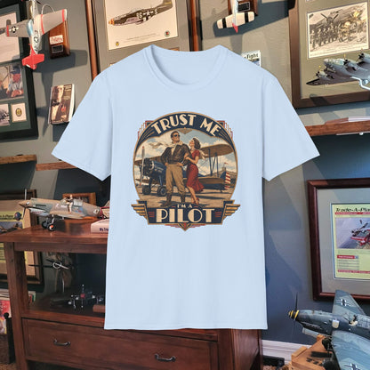 Pilot T-Shirt — Vintage “Trust Me, Pilot” Aviation Graphic Tee