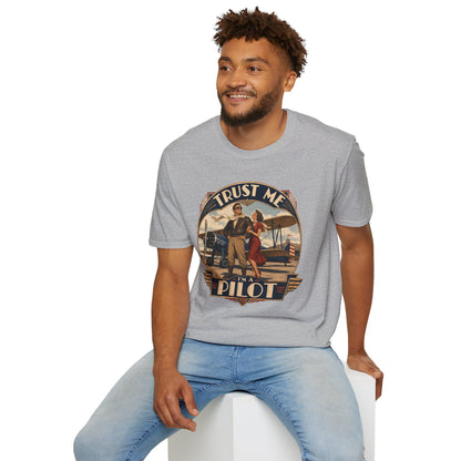 Pilot T-Shirt — Vintage “Trust Me, Pilot” Aviation Graphic Tee