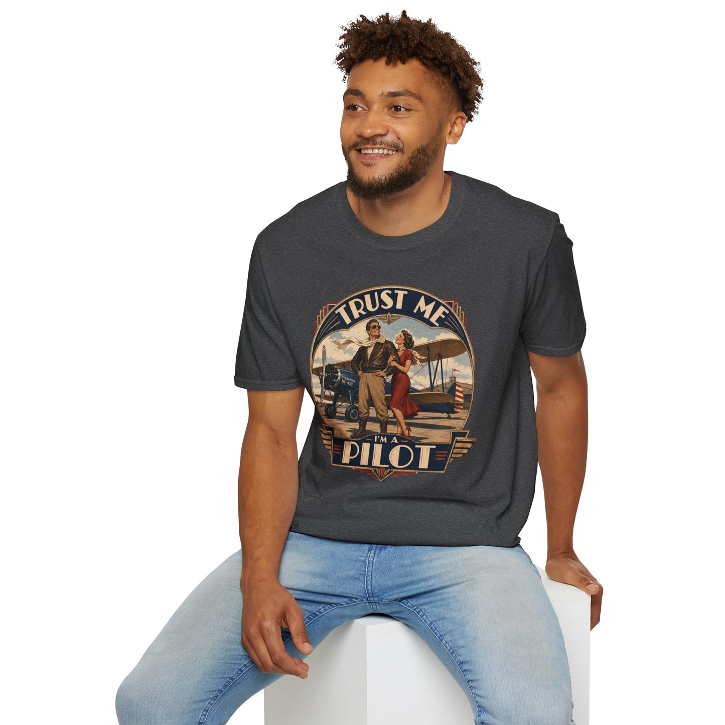 Pilot T-Shirt — Vintage “Trust Me, Pilot” Aviation Graphic Tee