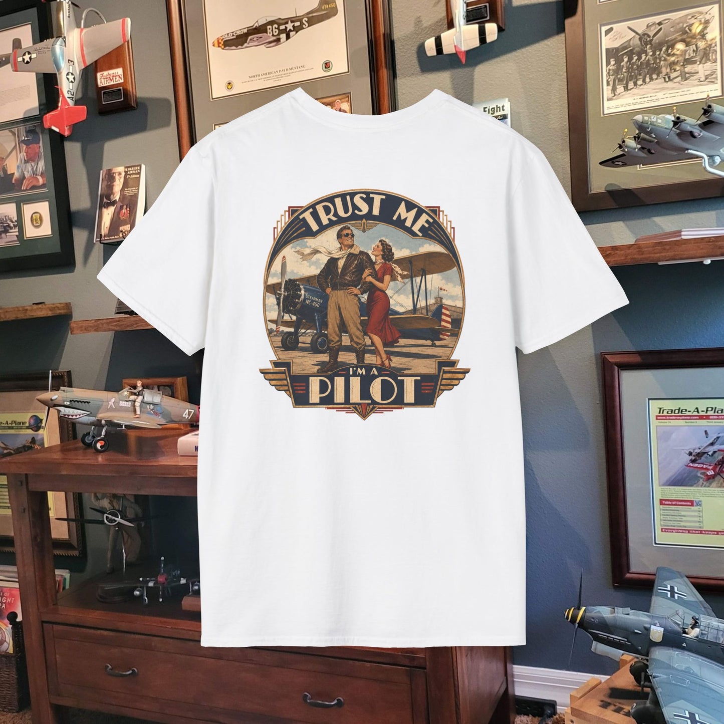TRUST ME - I'm a PILOT" Softstyle T-Shirt Graphic Tee - Tailwind Version