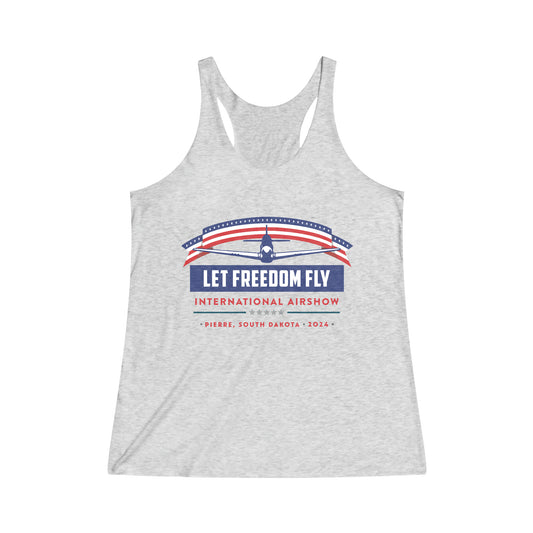 Let Freedom Fly International Airshow Women's Tri-Blend Racerback Tank