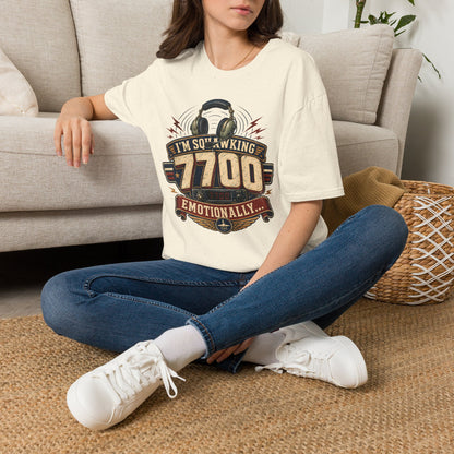 T‑Shirt — “I’m Squawking 7700 Emotionally” Retro Pilot/AvGeek Graphic Tee