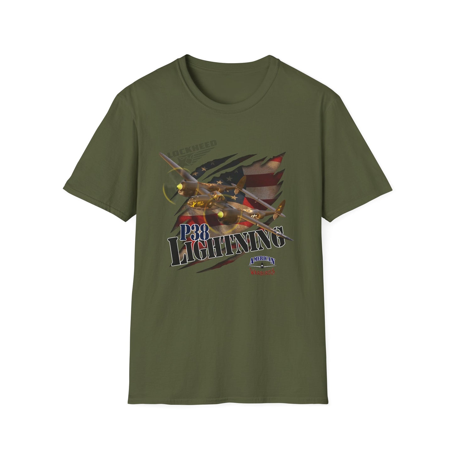 American Warbirds P38 Lightning Unisex Tri-Blend Crew Tee