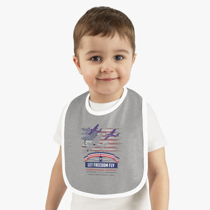 Let Freedom Fly International Airshow Baby Contrast Trim Jersey Bib