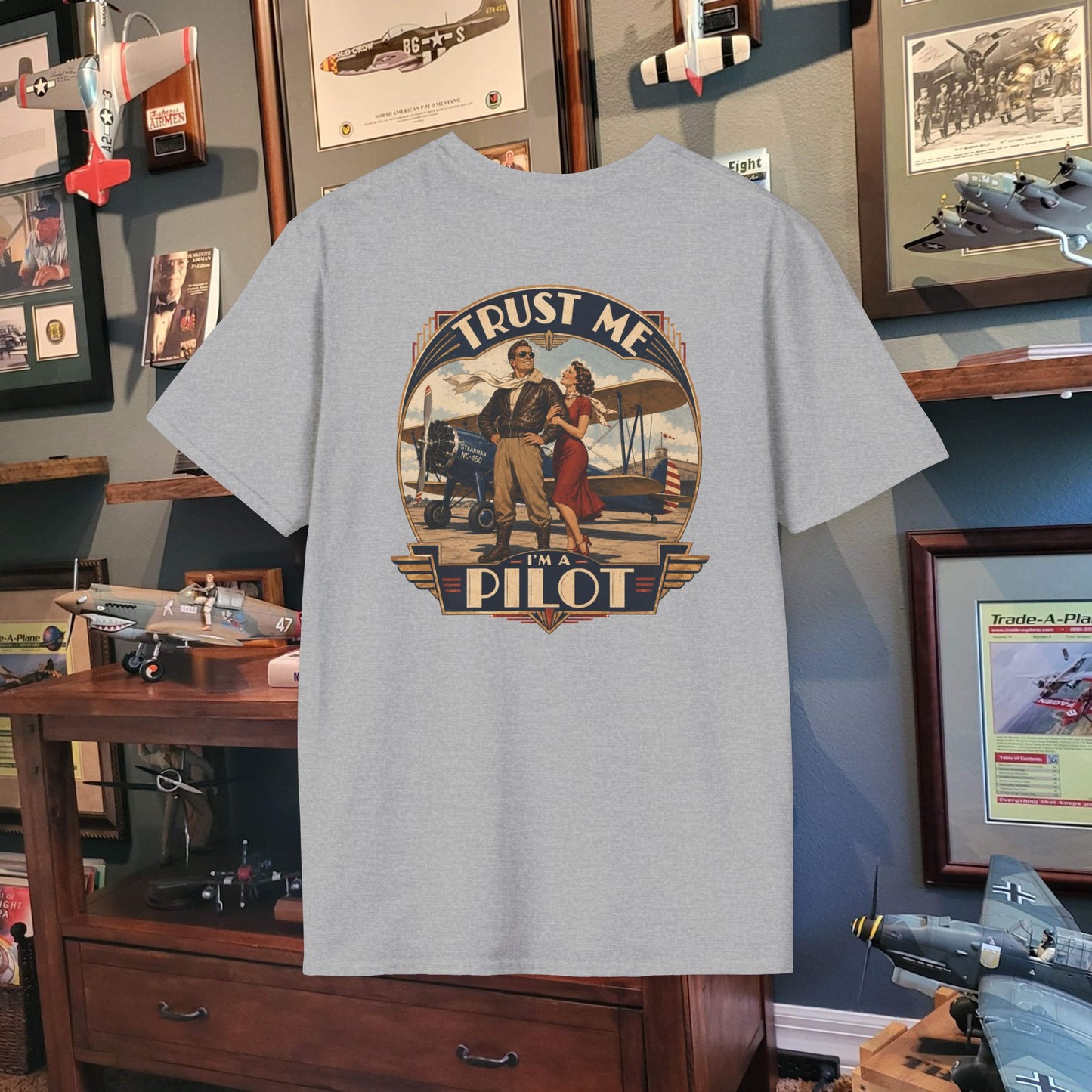 TRUST ME - I'm a PILOT" Softstyle T-Shirt Graphic Tee - Tailwind Version