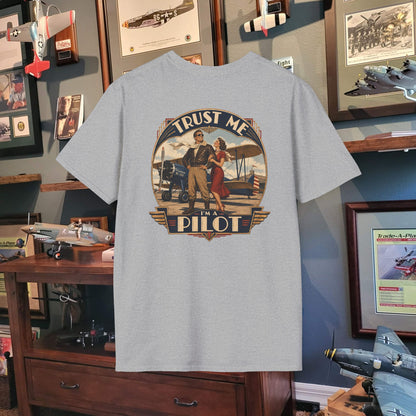 TRUST ME - I'm a PILOT" Softstyle T-Shirt Graphic Tee - Tailwind Version