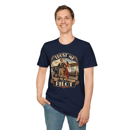 Pilot T-Shirt — Vintage “Trust Me, Pilot” Aviation Graphic Tee