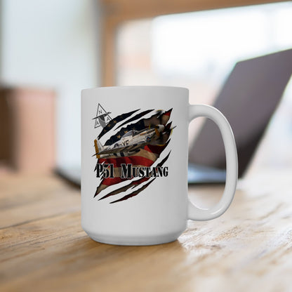 Mustang Aviation P51 Ceramic Mug, (15oz)