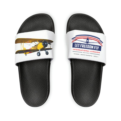 Let Freedom Fly International Airshow Youth PU Slide Sandals - Stearman