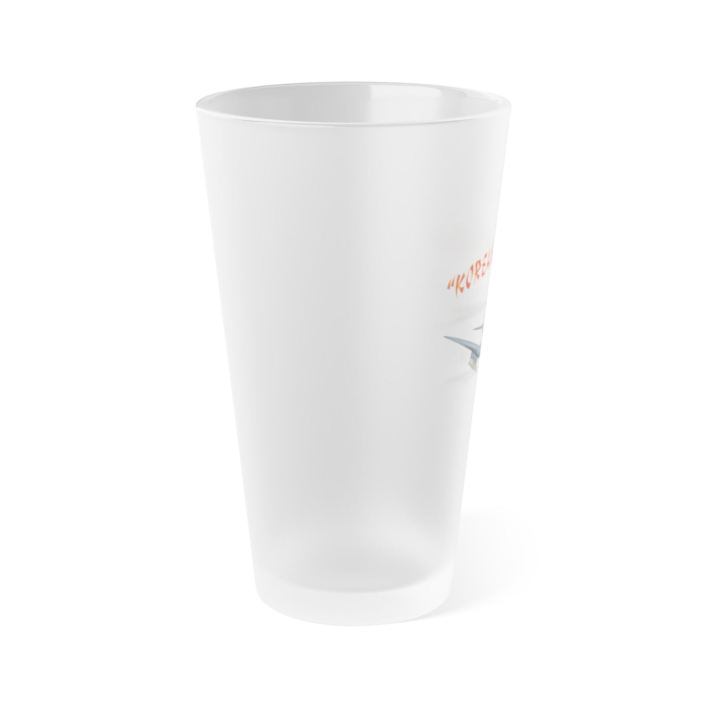 Korean War Hero F4U Corsair Frosted Pint Glass, 16oz