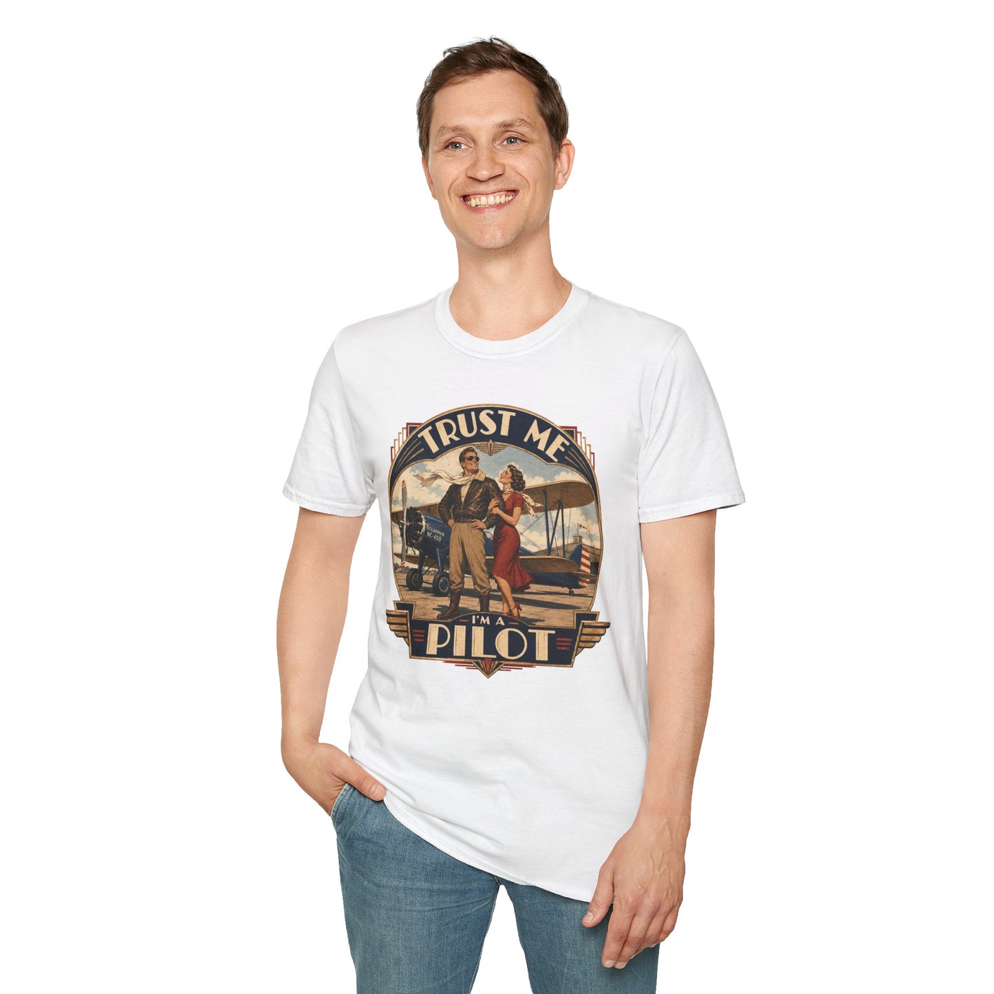 Pilot T-Shirt — Vintage “Trust Me, Pilot” Aviation Graphic Tee