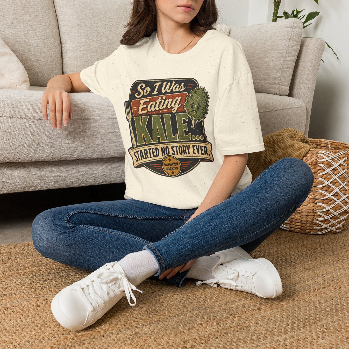 Eating Kale T-Shirt — "So I Was Eating Kale... Started No Story Ever" Vintage Veggie Tee