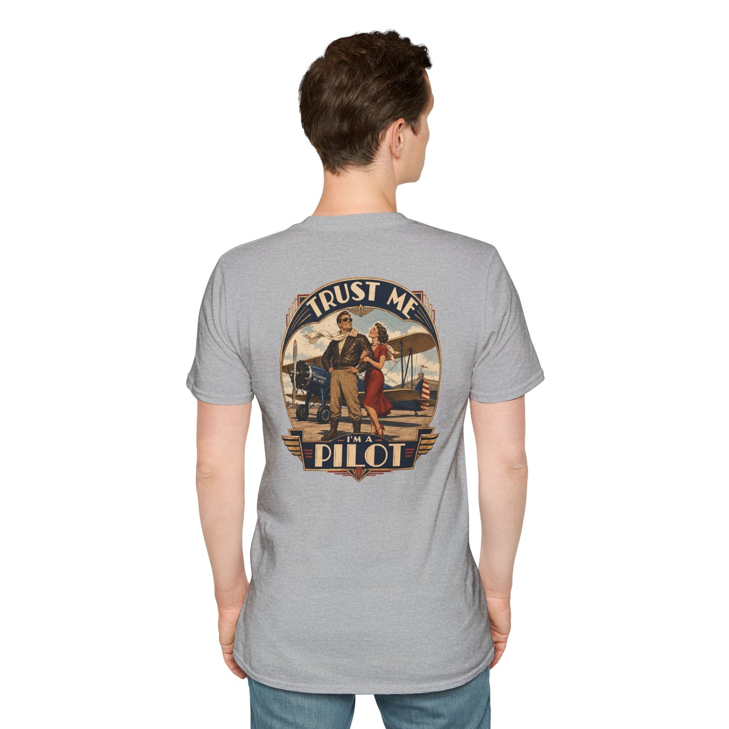 TRUST ME - I'm a PILOT" Softstyle T-Shirt Graphic Tee - Tailwind Version