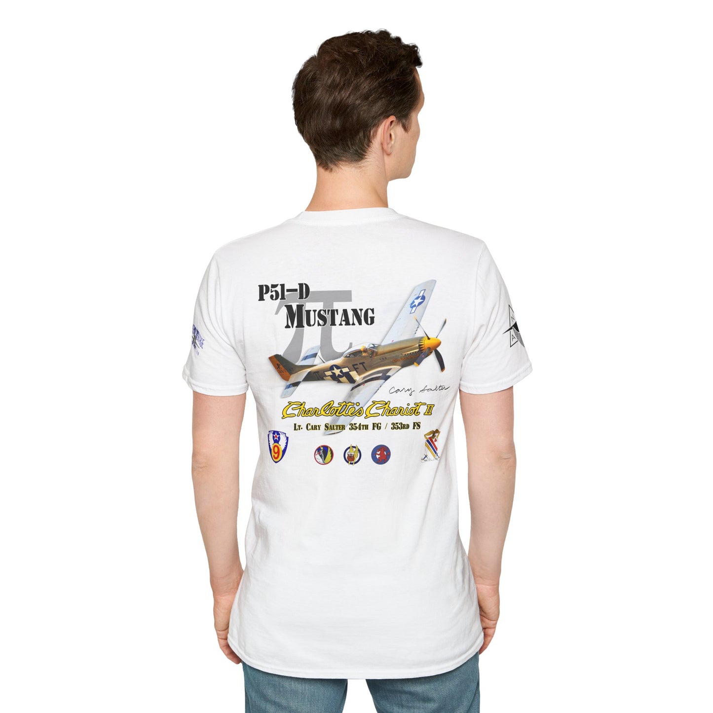 Southern Heritage Aviation Foundation P51 Mustang Charlotte's Chariot II Unisex Softstyle T-Shirt