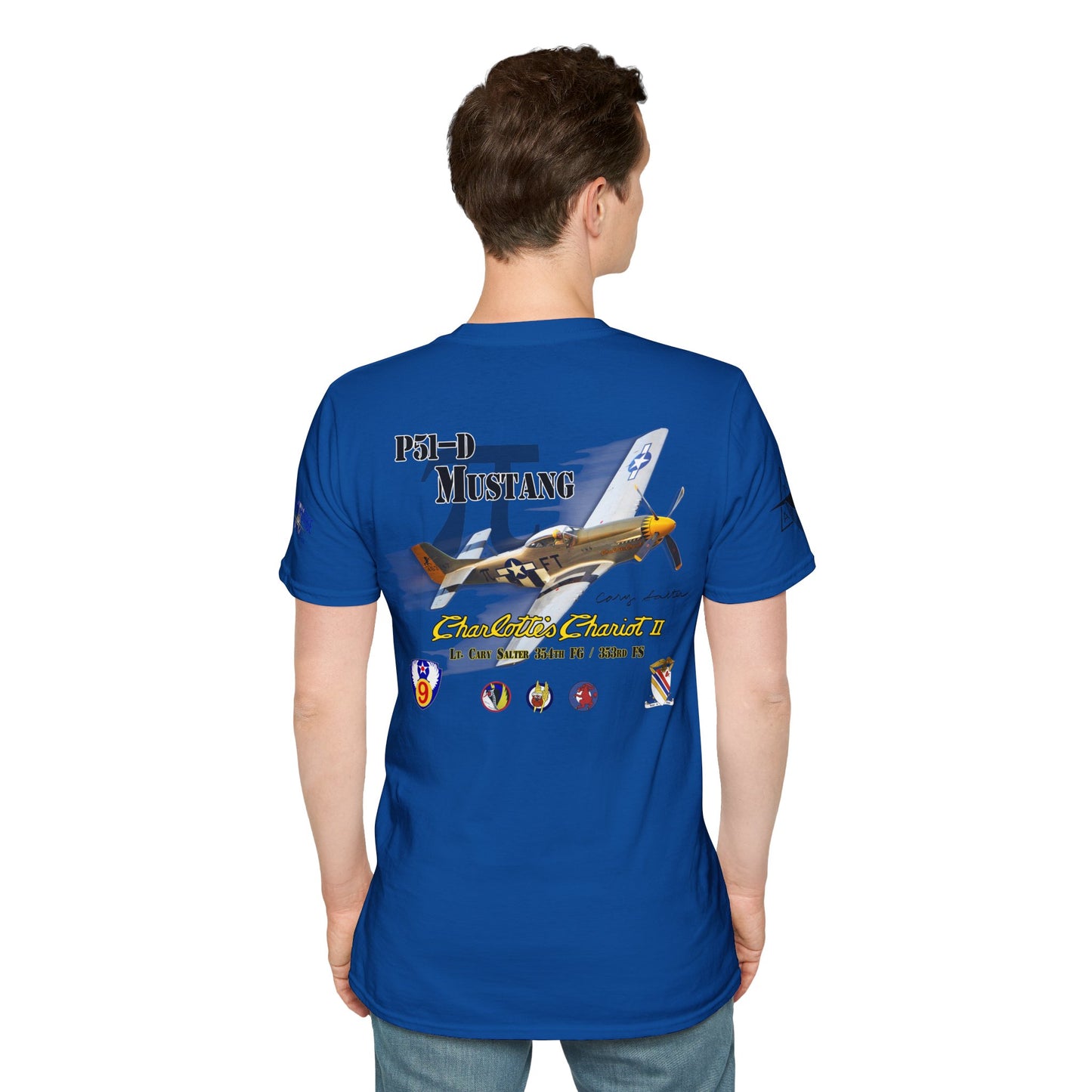 Southern Heritage Aviation Foundation P51 Mustang Charlotte's Chariot II Unisex Softstyle T-Shirt