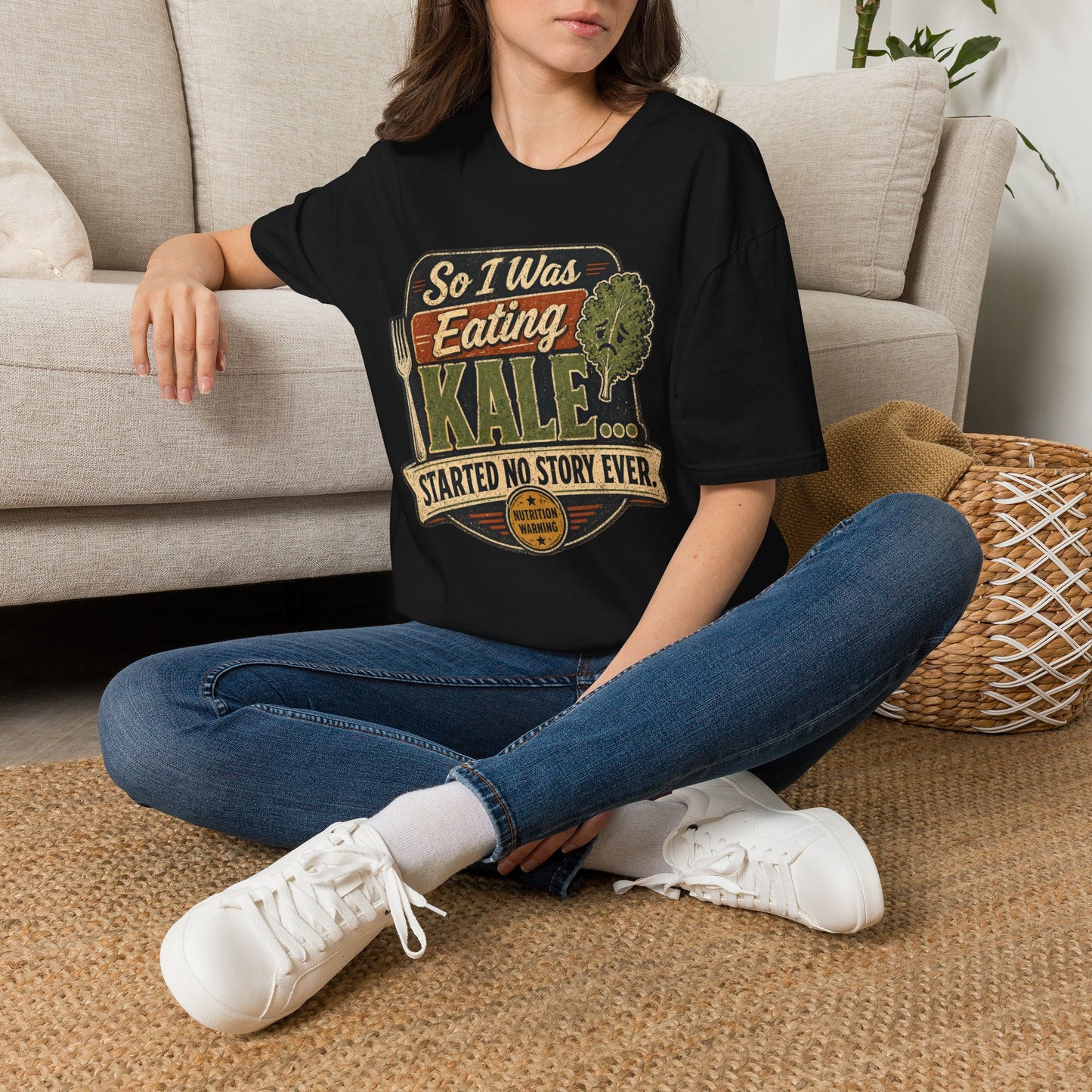 Eating Kale T-Shirt — "So I Was Eating Kale... Started No Story Ever" Vintage Veggie Tee