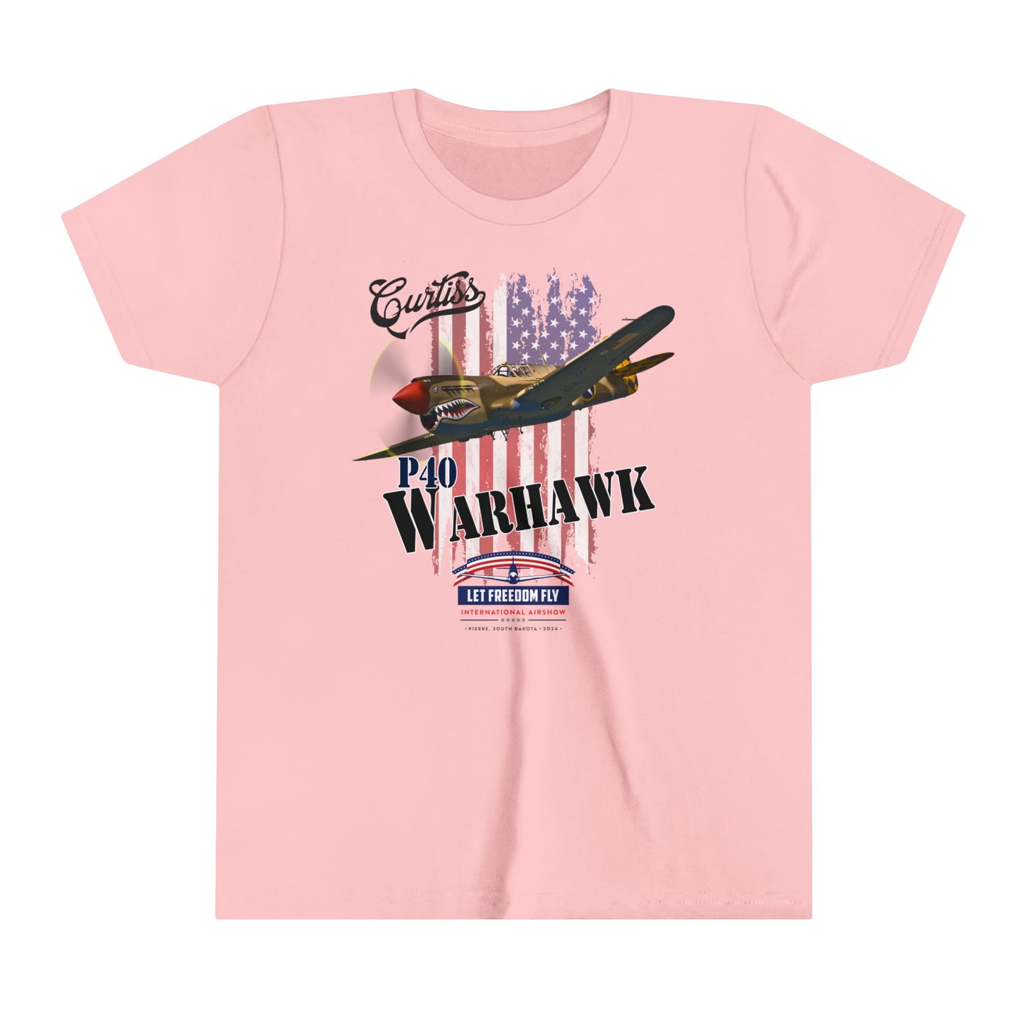 P40 Warhawk Let Freedom Fly Youth Short Sleeve Tee