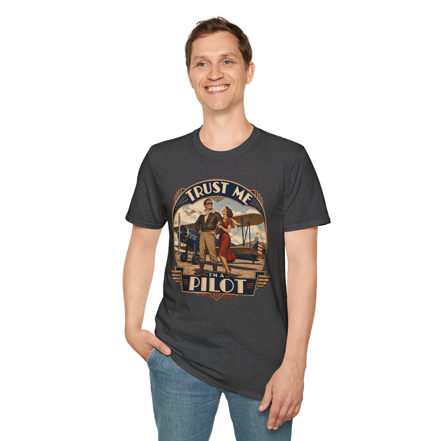 Pilot T-Shirt — Vintage “Trust Me, Pilot” Aviation Graphic Tee
