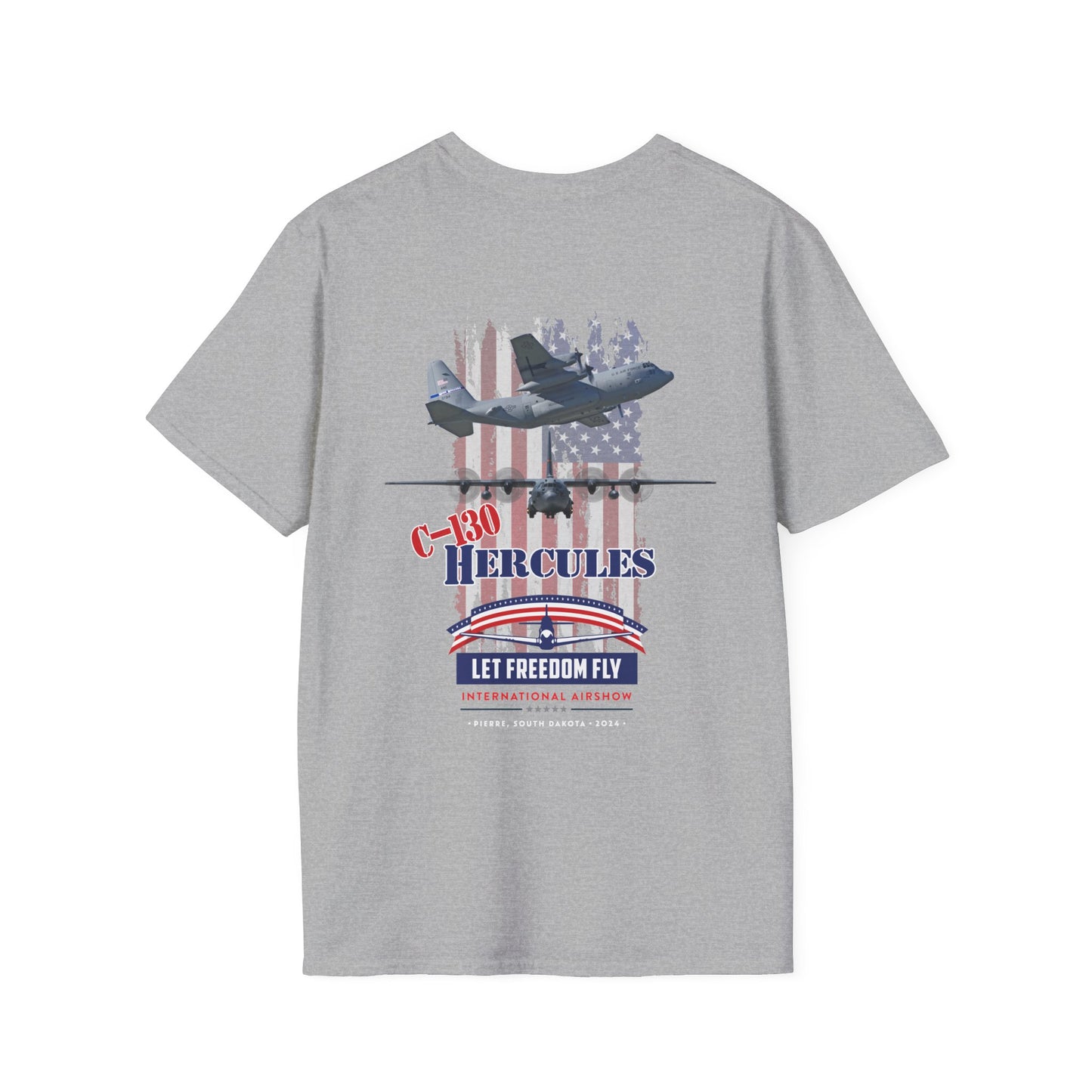 Let Freedom Fly C-130 Hercules T-Shirt Unisex Softstyle T-Shirt