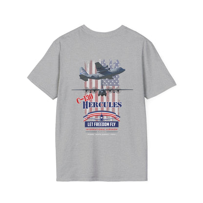 Let Freedom Fly C-130 Hercules T-Shirt Unisex Softstyle T-Shirt