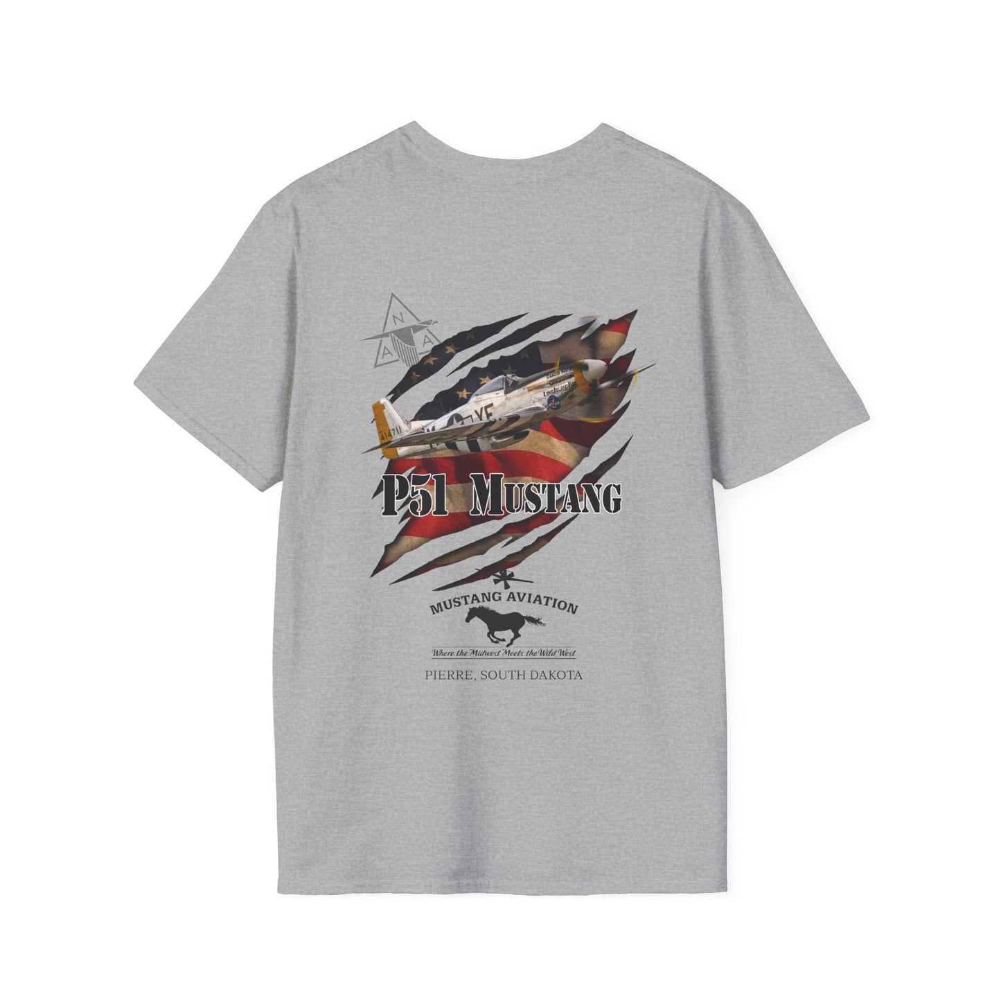 Mustang Aviation - P51 Mustang Unisex Tri-Blend Crew Tee