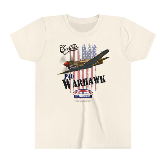 P40 Warhawk Let Freedom Fly Youth Short Sleeve Tee