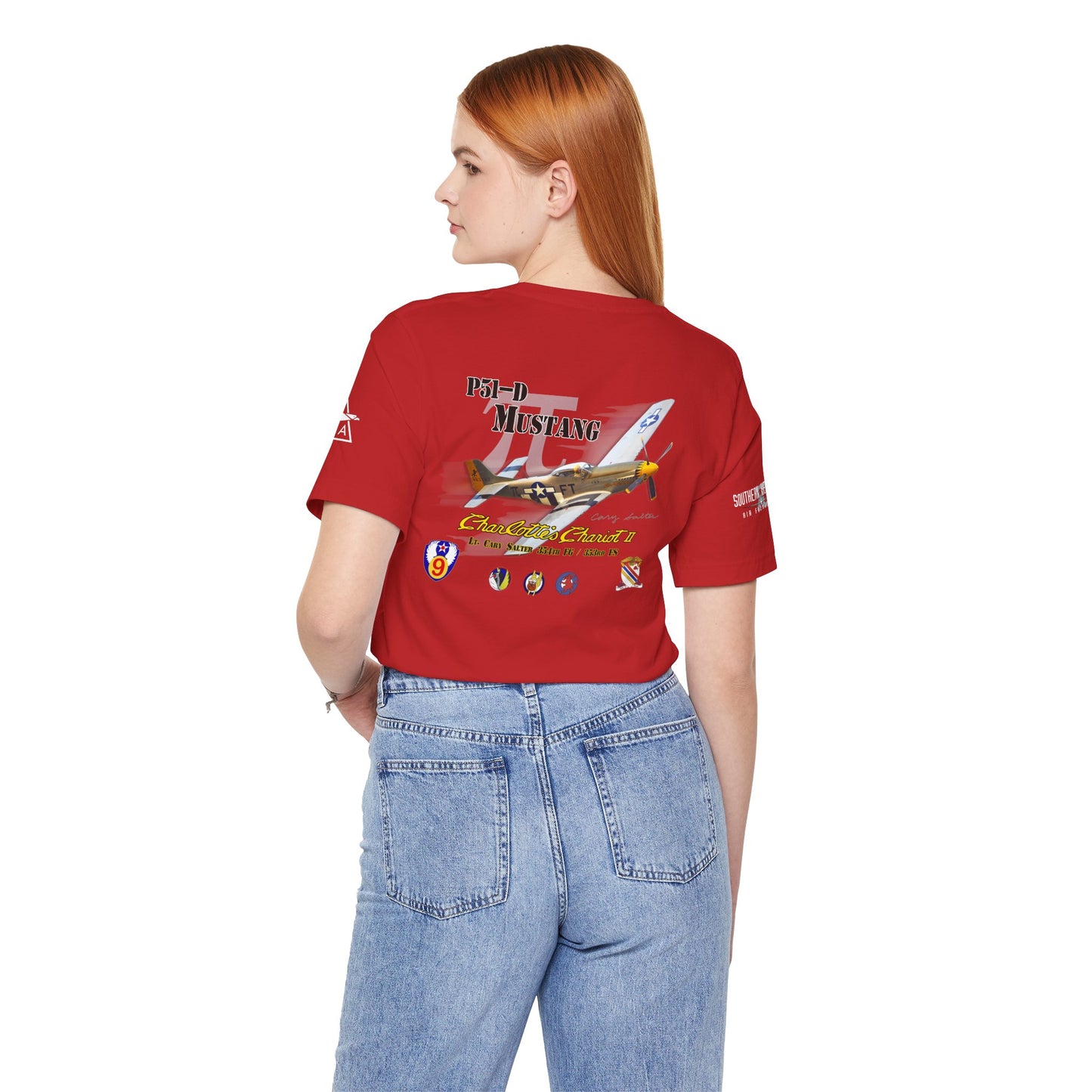 Southern Heritage Aviation Foundation P51 Mustang Charlotte's Chariot II Unisex Softstyle T-Shirt
