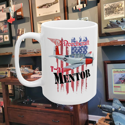 APWO T-34 Mentor Ceramic Mug, (15oz)