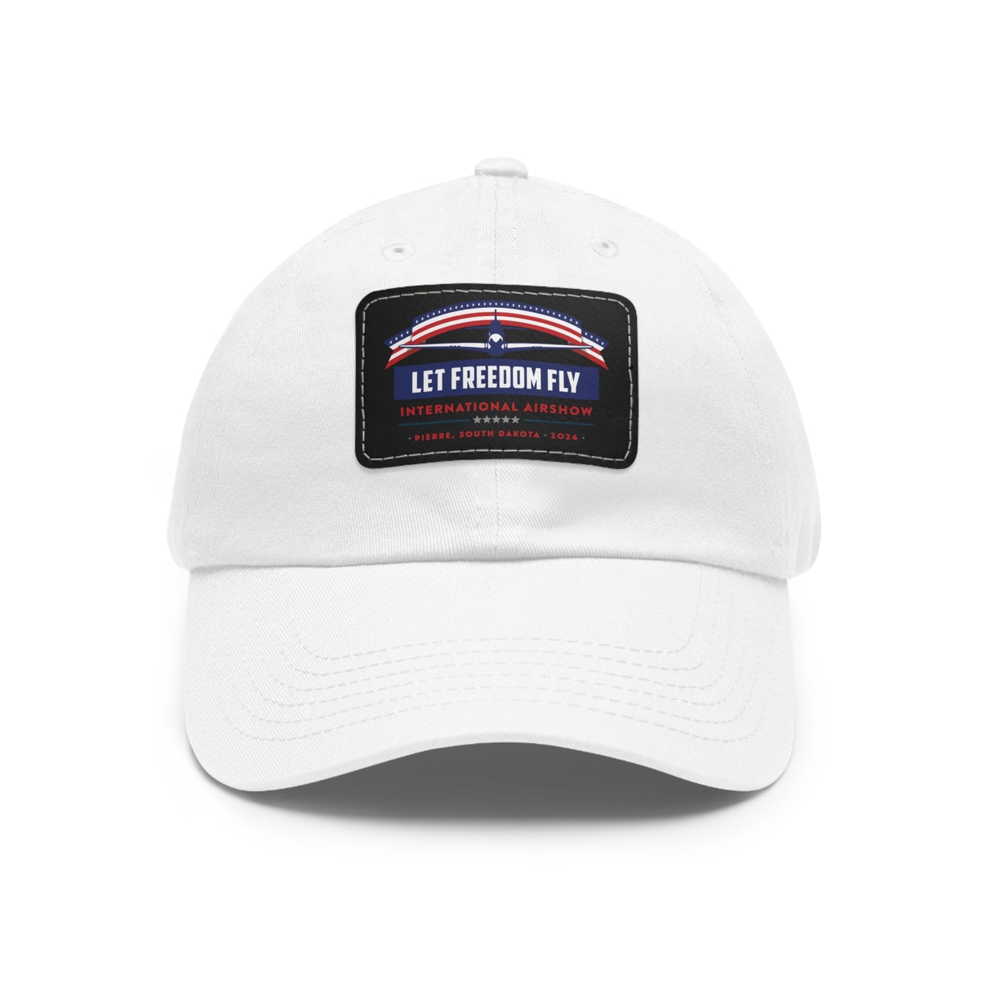 Let Freedom Fly International Airshow Dad Hat with Leather Patch (Rectangle)