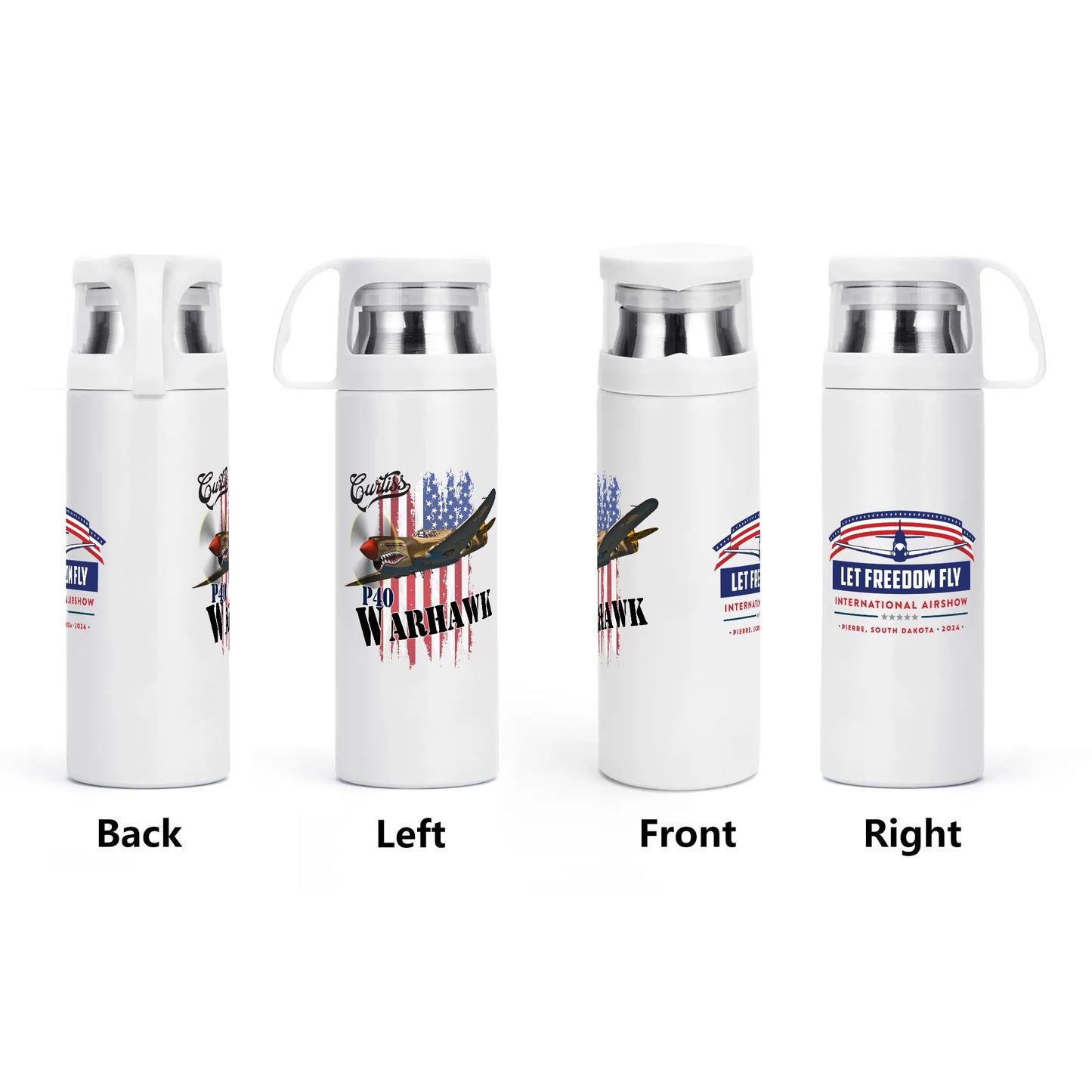 Let Freedom Fly P-40 Warhawk Vacuum Bottle with Cup