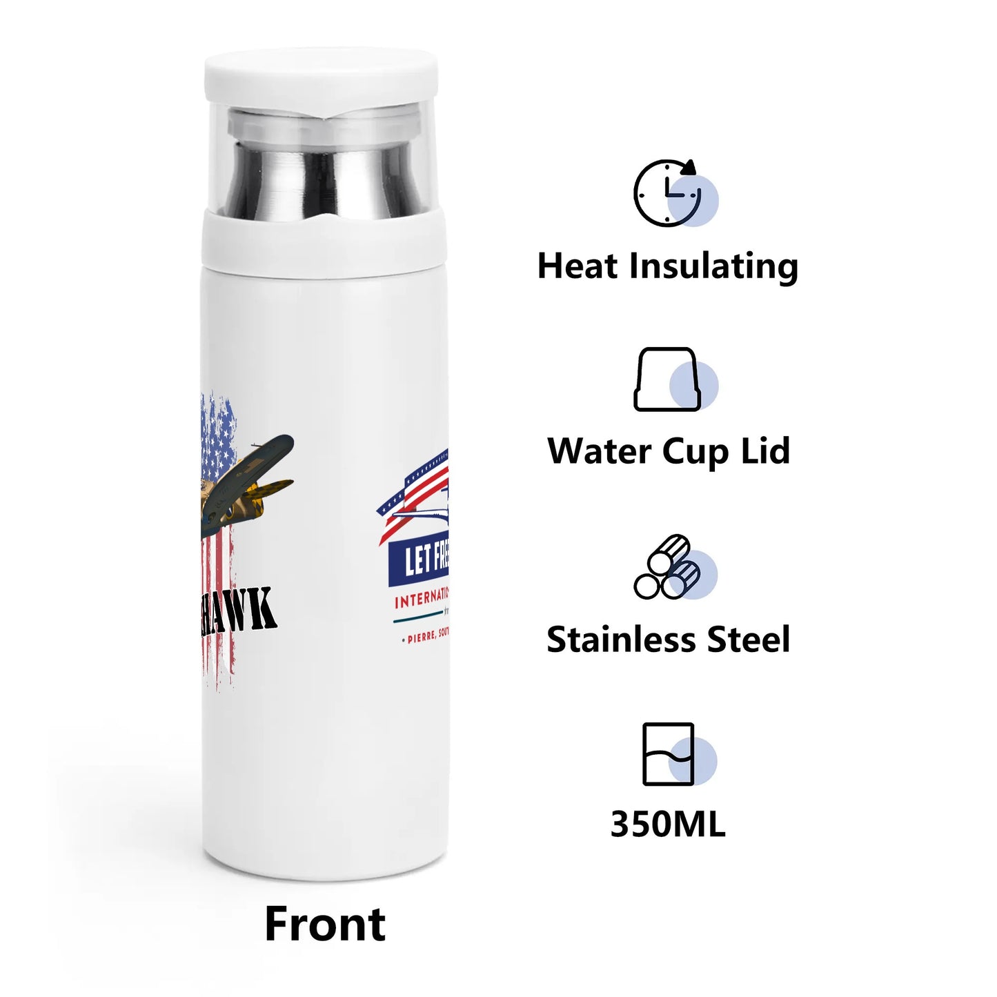 Let Freedom Fly P-40 Warhawk Vacuum Bottle with Cup