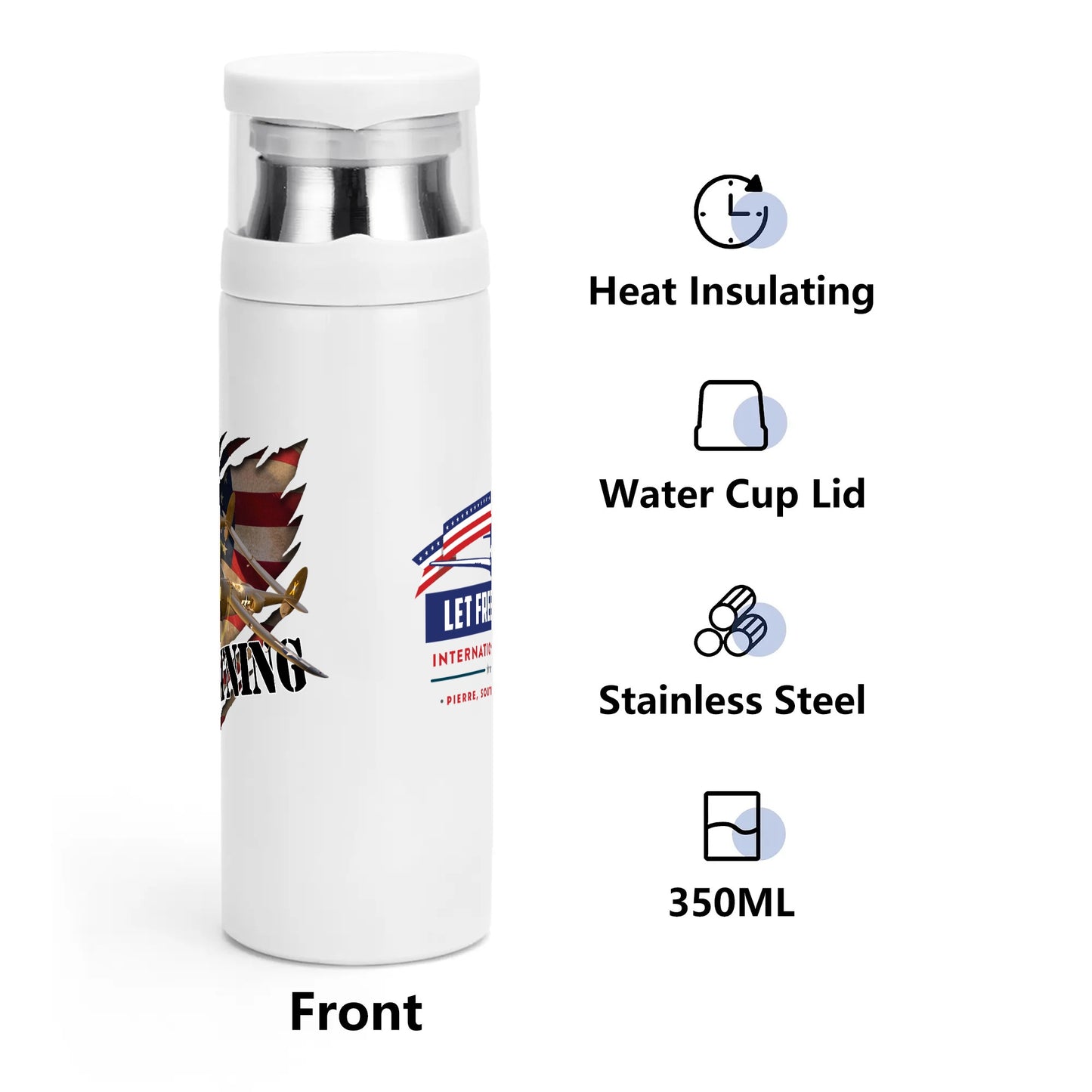 Let Freedom Fly P-38 Lightning Vacuum Bottle with Cup