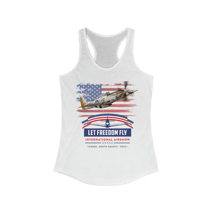 Let Freedom Fly International Airshow P-51 Women's Ideal Racerback Tank