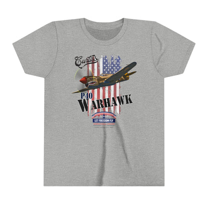 P40 Warhawk Let Freedom Fly Youth Short Sleeve Tee