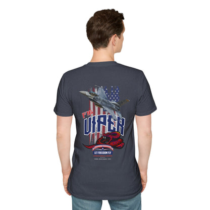 Let Freedom Fly F16 Viper T-Shirt Unisex Softstyle T-Shirt