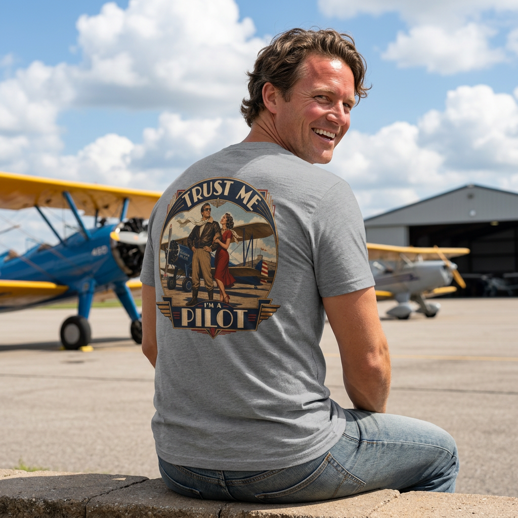 TRUST ME - I'm a PILOT" Softstyle T-Shirt Graphic Tee - Tailwind Version
