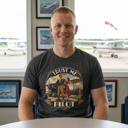 Pilot T-Shirt — Vintage “Trust Me, Pilot” Aviation Graphic Tee