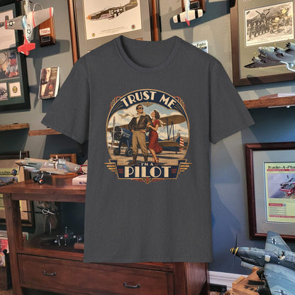 Pilot T-Shirt — Vintage “Trust Me, Pilot” Aviation Graphic Tee