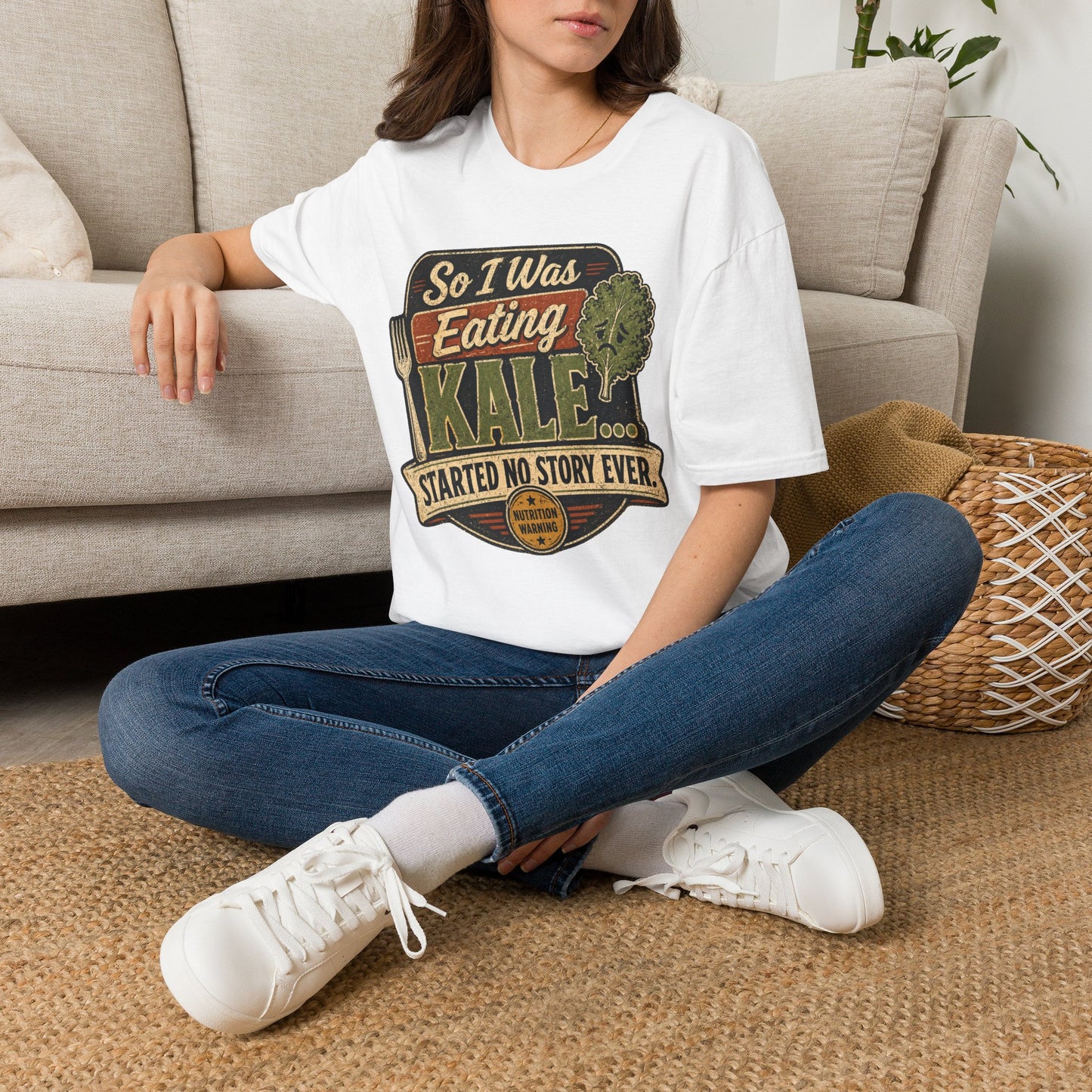 Eating Kale T-Shirt — "So I Was Eating Kale... Started No Story Ever" Vintage Veggie Tee