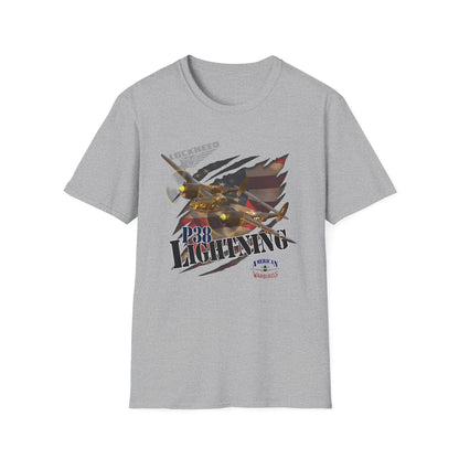 American Warbirds P38 Lightning Unisex Tri-Blend Crew Tee