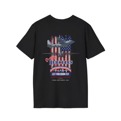 Let Freedom Fly C-130 Hercules T-Shirt Unisex Softstyle T-Shirt