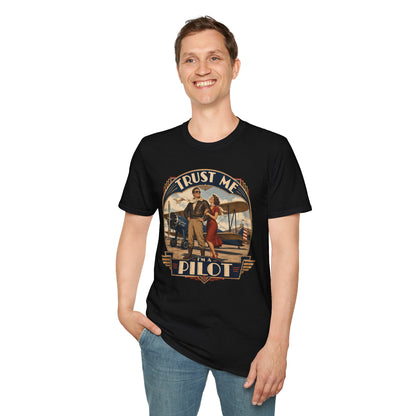 Pilot T-Shirt — Vintage “Trust Me, Pilot” Aviation Graphic Tee