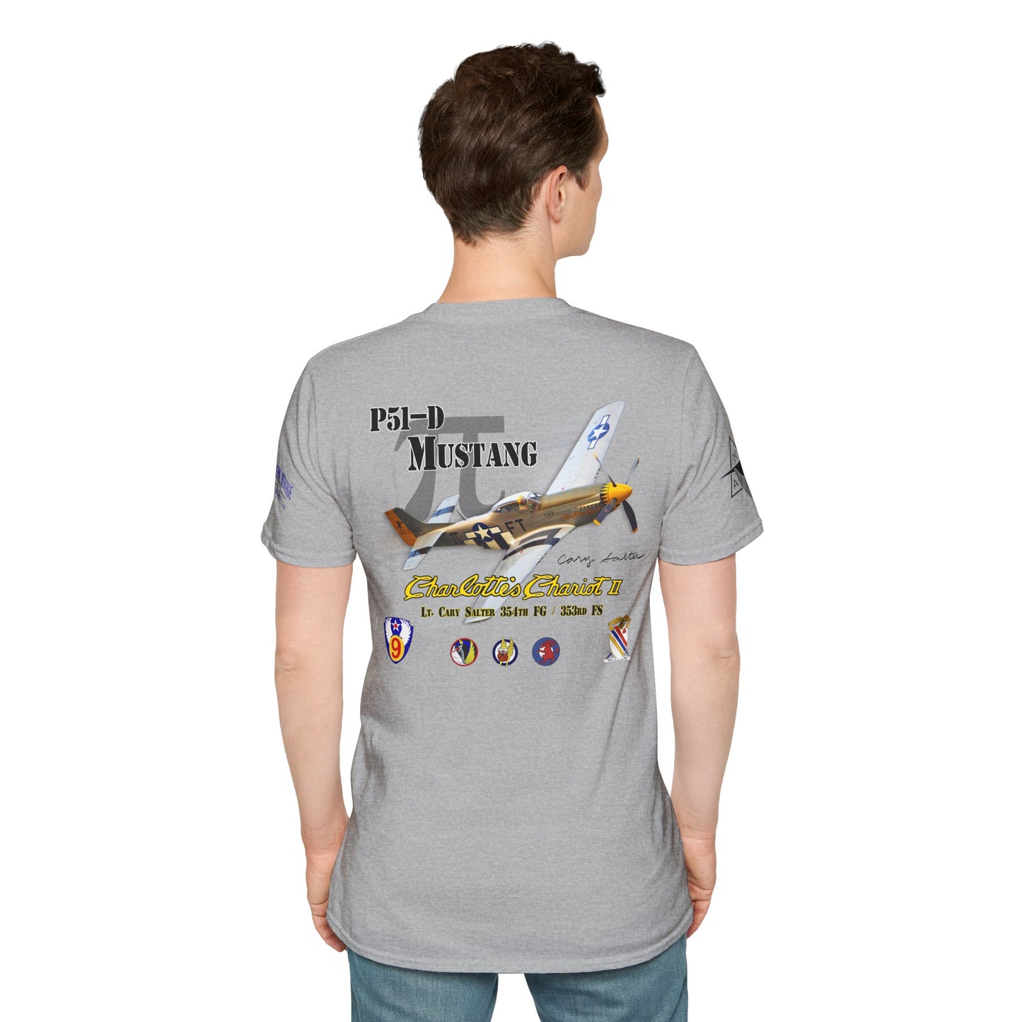 Southern Heritage Aviation Foundation P51 Mustang Charlotte's Chariot II Unisex Softstyle T-Shirt